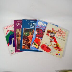 Sewing & Crafting Project Books Lot Of 5 VTG Quilting Embroidery Crochet